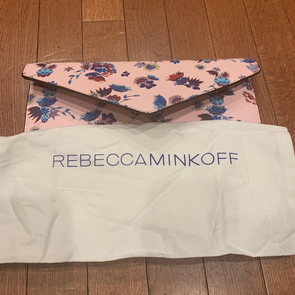 REBECCA MINKOFF PINK FLORAL LEO CLUTCH